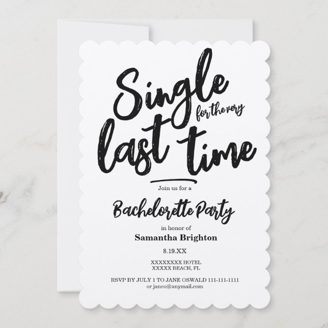 Invitation minimaliste Kraft Bachelorette Party (Devant)