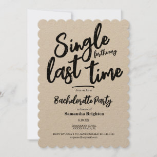Invitation minimaliste Kraft Bachelorette Party