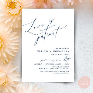 Invitation Minimaliste, L'amour est patient, Changer la date 