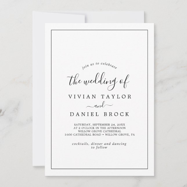 Invitation Minimaliste Le Mariage De (Devant)