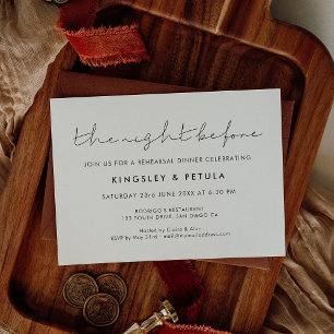 Invitation Minimaliste Le soir avant le dîner de répétition
