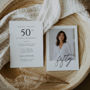 Invitation minimaliste manuscrite pour ses 50 ans