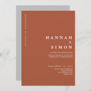 Invitation minimaliste Mariage de automne moderne