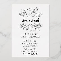 Invitation minimaliste Mariage Foil