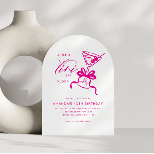 Invitation Minimaliste Martini Chic Magenta Anniversaire Arch