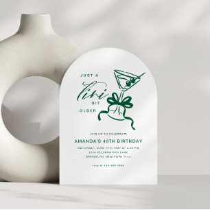 Invitation Minimaliste Martini Chic Vert Arche Anniversaire