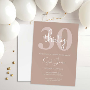 Invitation minimaliste moderne 30e anniversaire de