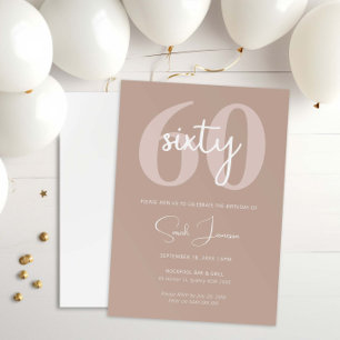 Invitation minimaliste moderne 60e anniversaire de