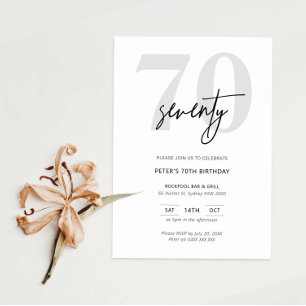 Invitation minimaliste moderne 70e anniversaire de