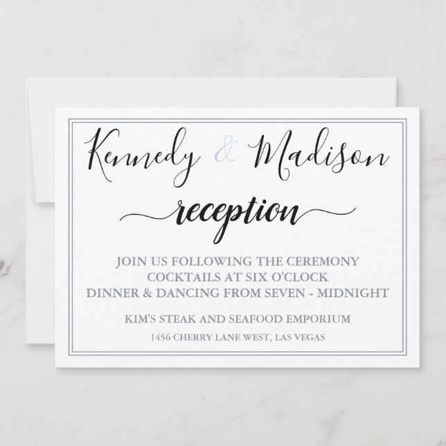 Invitation ✨ minimaliste moderne 💍 Accueil Mariage élégant (Devant)