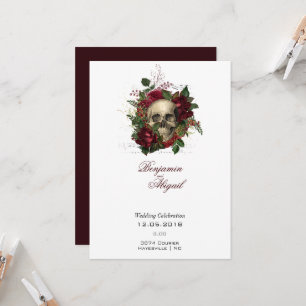 Invitation Minimaliste moderne Anatomie Gothique Crâne Floral