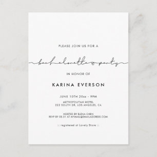 Invitation minimaliste moderne Bachelorette Party