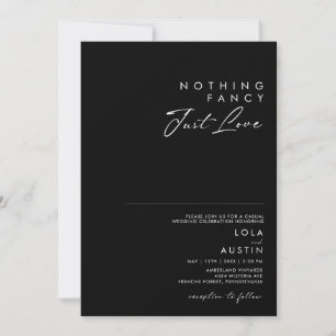 Invitation Minimaliste moderne   Black Nothing Fancy Mariage