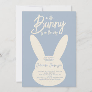 Invitation Minimaliste moderne Blue Bunny Baby Boy Douche