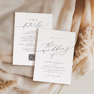 Invitation Minimaliste Moderne Chic Écriture Élégant Mariage