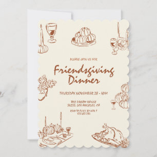 Invitation Minimaliste Moderne Dîner Thanksgiving