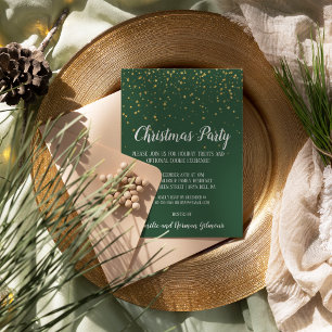 Invitation Minimaliste Moderne Fête de Noël Verte