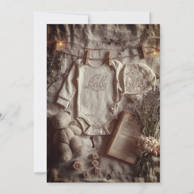 Invitation Minimaliste & Moderne Pailleté | Neutre Douce (Devant)