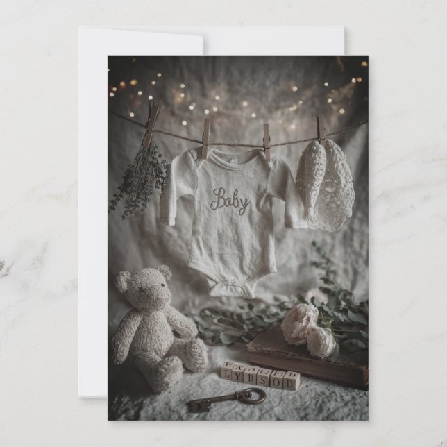 Invitation Minimaliste & Moderne Paillettes | Propre & Élégan (Devant)