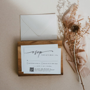 Invitation Minimaliste moderne Simple QR Code RSVP