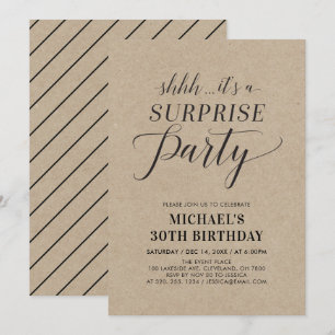 Invitation Minimaliste Moderne Surprise 30ème anniversaire