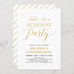 Invitation Minimaliste Moderne Surprise 50ème anniversaire