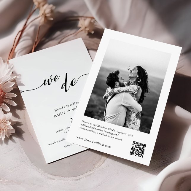 Invitation Minimaliste Nous faisons QR Code Mariage photo (Créateur téléchargé)