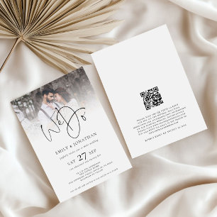Invitation Minimaliste Nous faisons QR Code Mariage photo