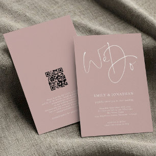 Invitation Minimaliste Nous faisons Script Rose Poussiéreuse