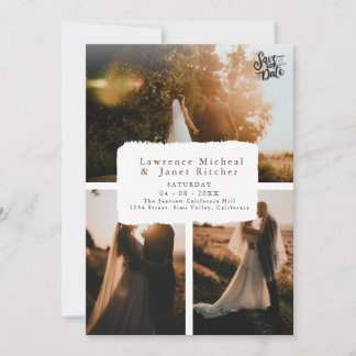 Invitation minimaliste photo 3 noir moderne