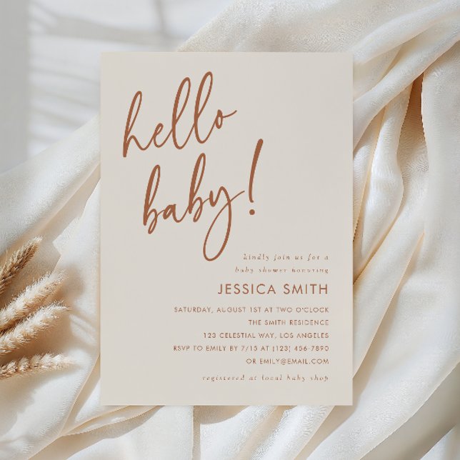 Invitation minimaliste pour Baby Shower d'automne  (Créateur téléchargé)