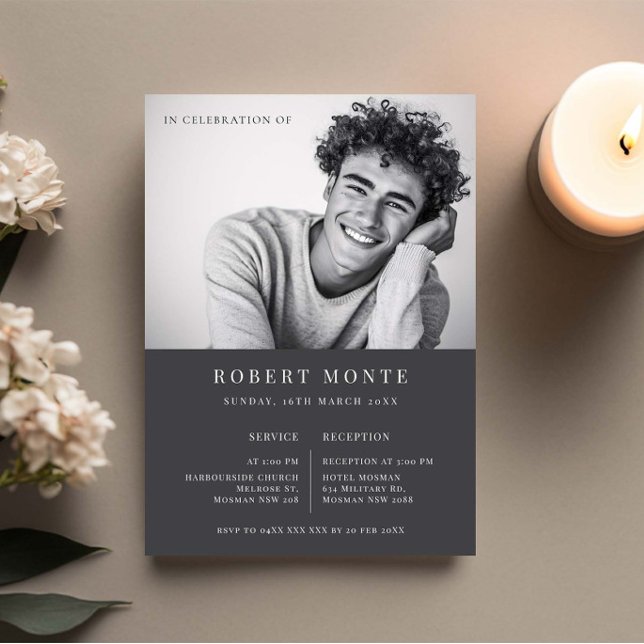 Invitation Minimaliste Pour célébrer les funérailles (Créateur téléchargé)