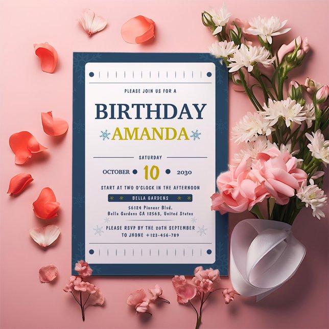 Invitation minimaliste pour l'anniversaire d'hiver (Créateur téléchargé)