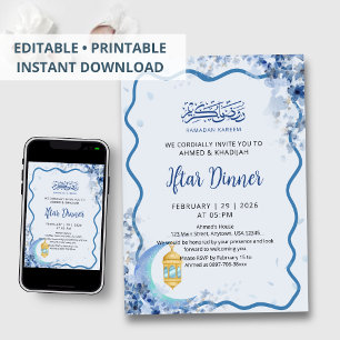 Invitation minimaliste pour le Ramadan Iftar avec 