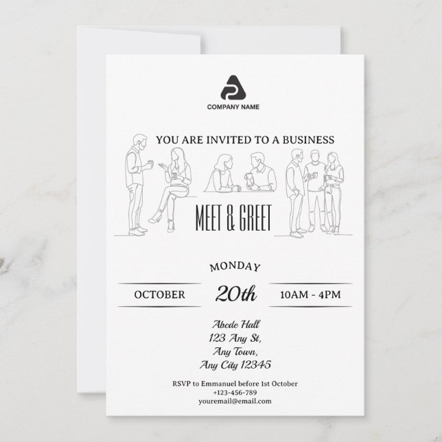 Invitation minimaliste pour une rencontre professi (Devant)