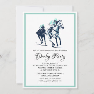 Invitation minimaliste pour une soirée Derby Party