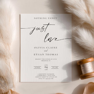 Invitation Minimaliste Rien de Fantaisiste Juste l'Amour Mari
