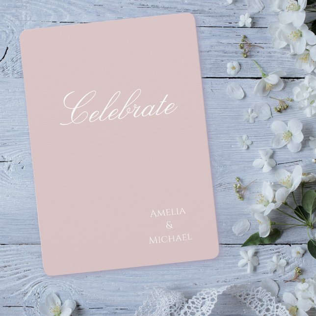 Invitation Minimaliste rose et blanc (Créateur téléchargé)