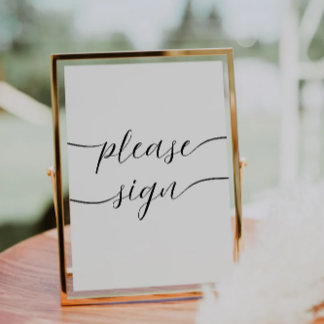 Invitation Minimaliste S'Il Vous Plaît Signer, Mariage Guestb