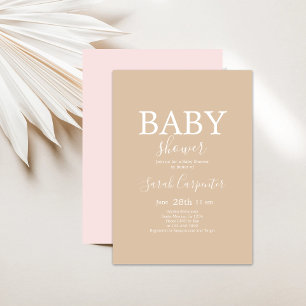 Invitation minimaliste simple Baby shower fille