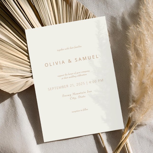 Invitation Minimaliste simple chic ivoire Mariage (Créateur téléchargé)