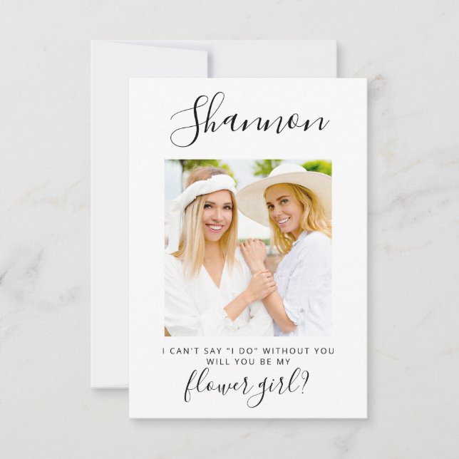 Invitation minimaliste Simple Flower Photo (Devant)