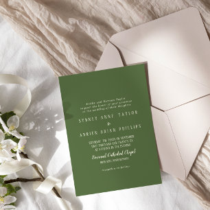 Invitation Minimaliste simple Mariage traditionnel de couleur