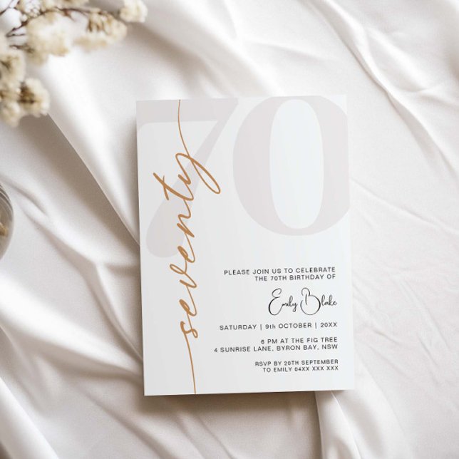 Invitation Minimaliste Soixante-dix-septième anniv (Créateur téléchargé)