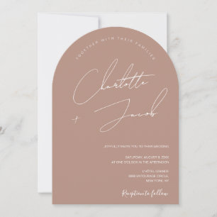 Invitation Minimaliste Terra Cotta Mariage d'arche de script