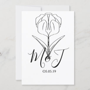 Invitation Minimaliste Tulip Floral Botany Mariage