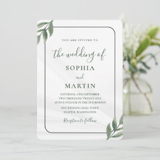 Invitation Minimaliste verdure aquarelle eucalyptus élégant