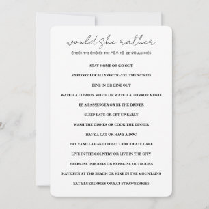 Invitation Minimaliste Voudriez-Vous Plaire Baby shower Jeu