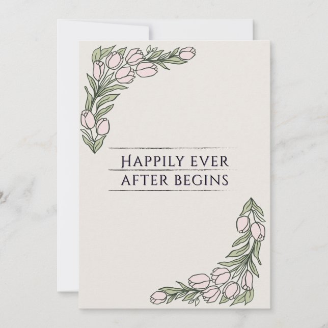 Invitation Minimalistic Floral Rustic Wedding Invite (Devant)