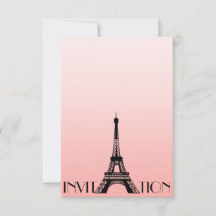 Invitation Minimaslim Paris Tour Eiffel Glam Chic rose
